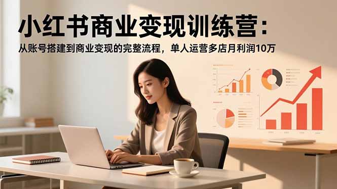 小红书商业变现训练营：从账号搭建到商业变现的完整流程，单人运营多店月利润10万-项目创薪