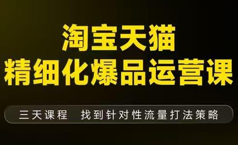 猫课子幽·淘宝天猫精细化爆品运营【音频+字幕+文档】(9月12-14杭州线下课)-项目创薪
