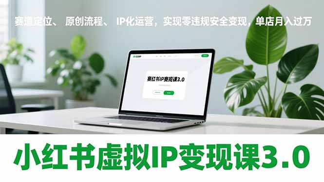 小红书虚拟IP变现课3.0，赛道定位、原创流程、IP化运营，实现零违规安全变现，单店月入过万-项目创薪