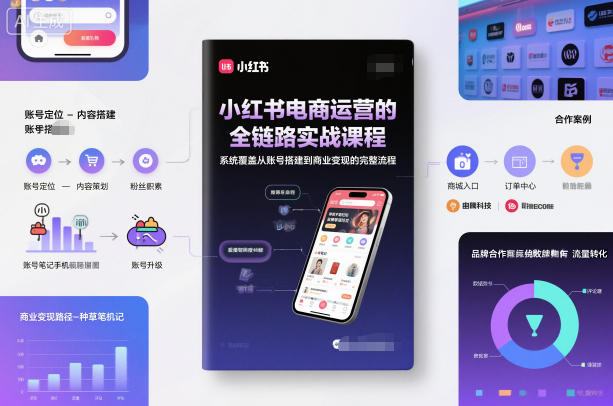 小红书电商运营的全链路实战课程，系统覆盖从账号搭建到商业变现的完整流程-项目创薪