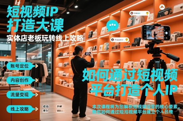 短视频ip打造大课，实体店老板玩转线上攻略-项目创薪