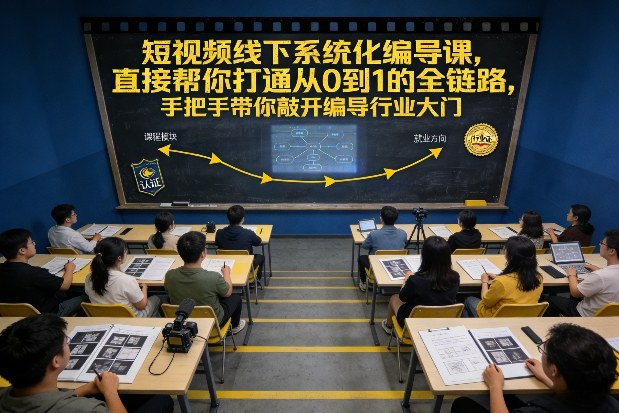 短视频线下系统化编导课，直接帮你打通从0到1的全链路，手把手带你敲开编导行业大门-项目创薪