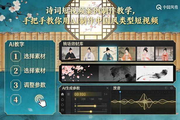 古诗词短视频案例制作教学，手把手教你用AI制作中国风类型短视频-项目创薪