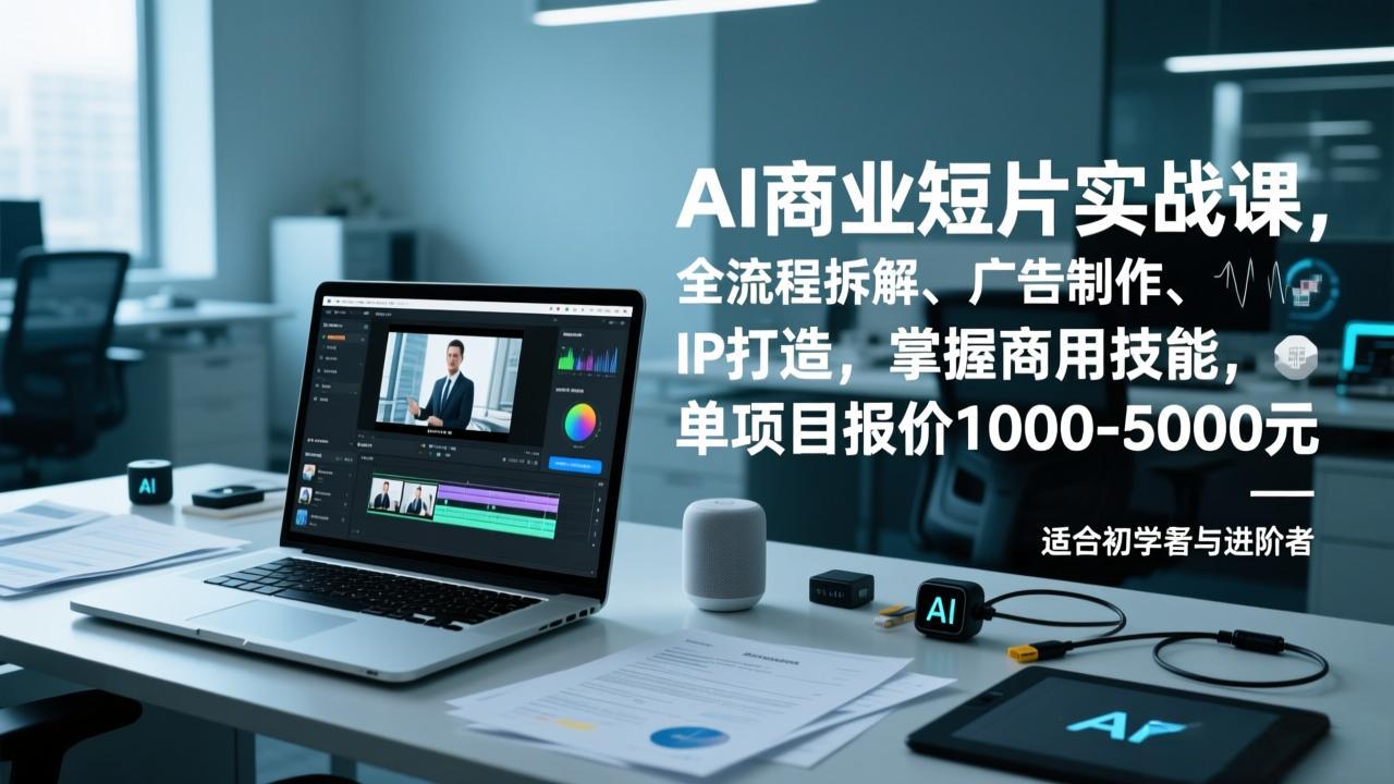 AI商业短片实战课，全流程拆解、广告制作、IP打造，掌握商用技能，单项目报价1000-5000元-项目创薪