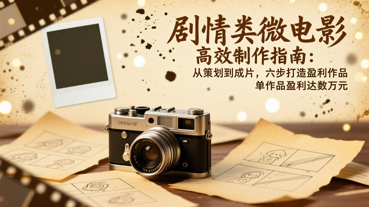 剧情类微电影高效制作指南：从策划到成片，六步打造盈利作品，单作品盈利达数万元-项目创薪