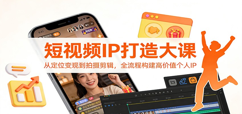 短视频IP打造大课：从定位变现到拍摄剪辑，全流程构建高价值个人IP-项目创薪