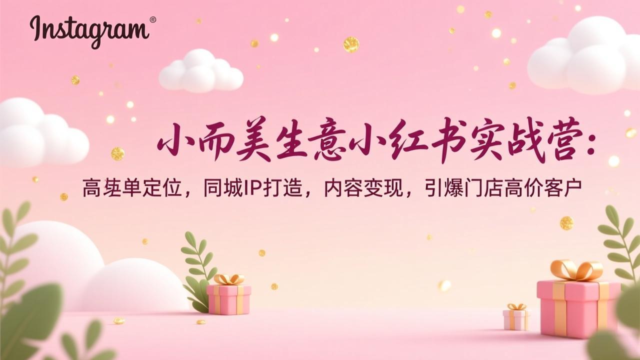 小而美生意小红书实战营：高客单定位，同城IP打造，内容变现，引爆门店高价客户-项目创薪