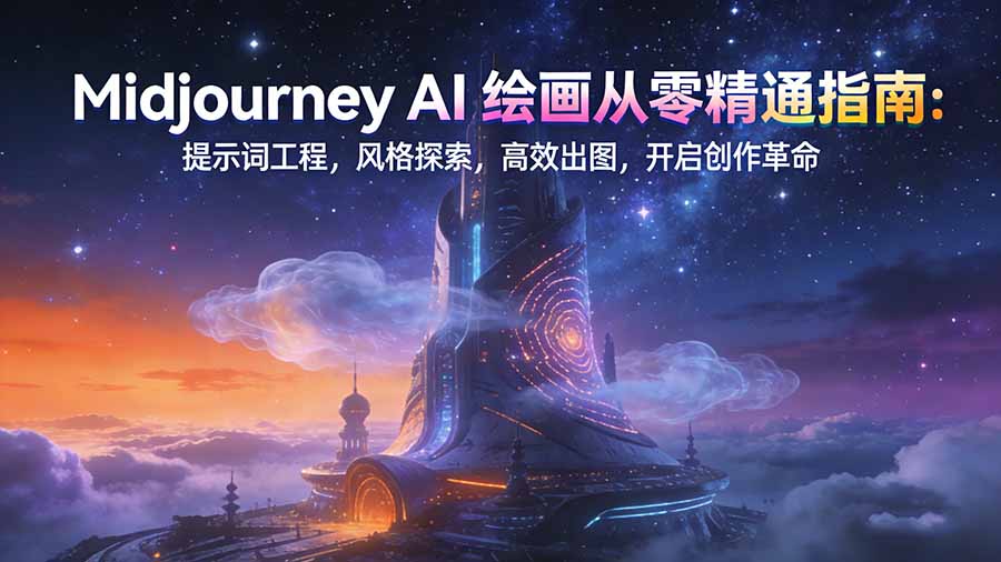 Midjourney AI绘画从零精通指南：提示词工程，风格探索，高效出图，开启创作革命-项目创薪
