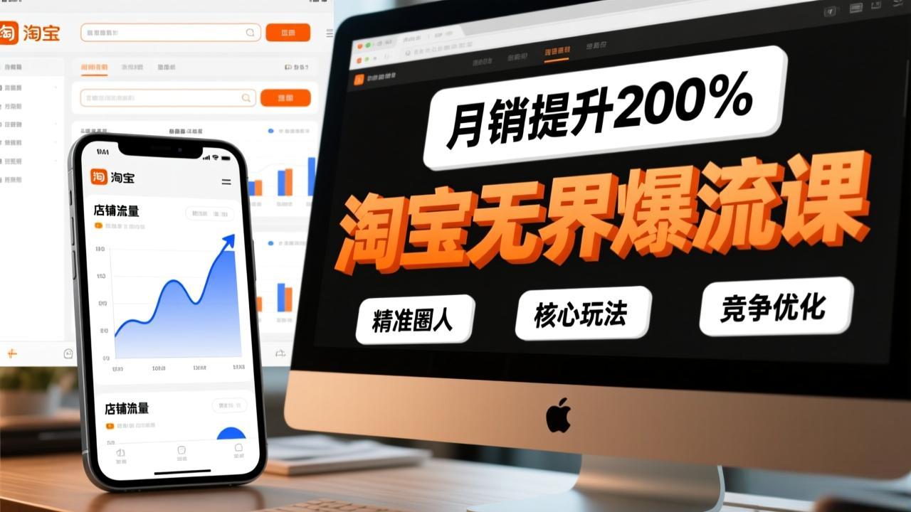 淘宝无界爆流课，精准圈人、核心玩法、竞争优化，快速引爆店铺流量，月销提升200%-项目创薪