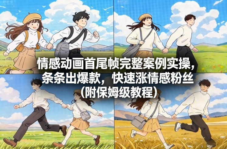 情感动画首尾帧完整案例实操，条条出爆款，快速涨情感粉丝(附保姆级教程)-项目创薪