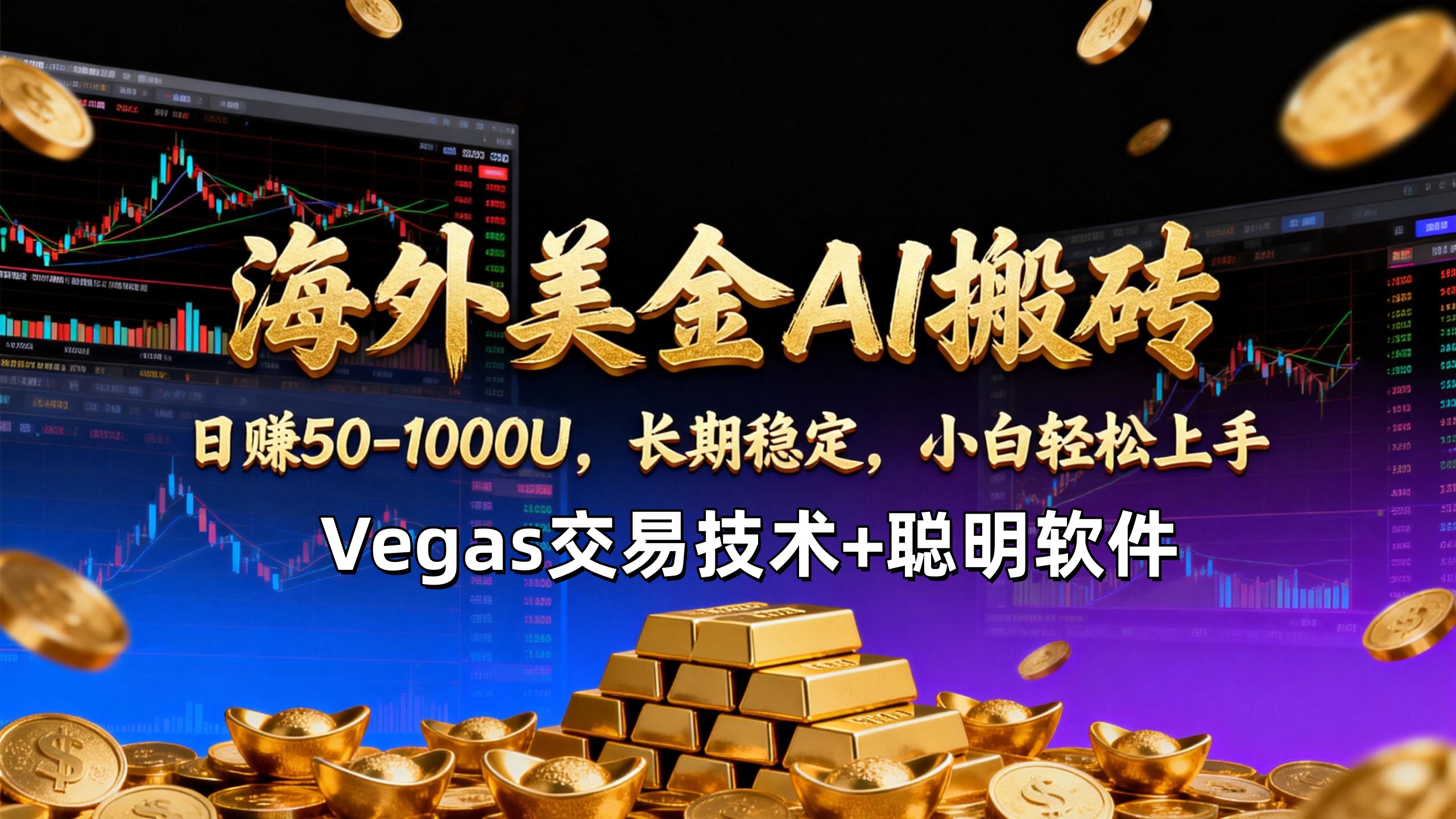 【海外美金AI搬砖】Vegas交易技术+聪明软件，日赚50-1000U，长期稳定，小白轻松上手。-项目创薪
