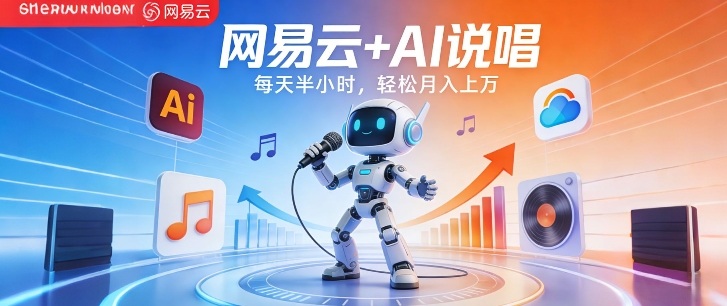 网易云+AI说唱，每天半小时，AI内容创作+流量变现，轻松月入1W-项目创薪