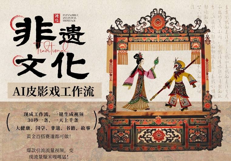 AI一键生成民俗文化非遗皮影戏视频，一刀不剪无需剪辑，30S一条，一天上百条，流量财富嘎嘎猛-项目创薪