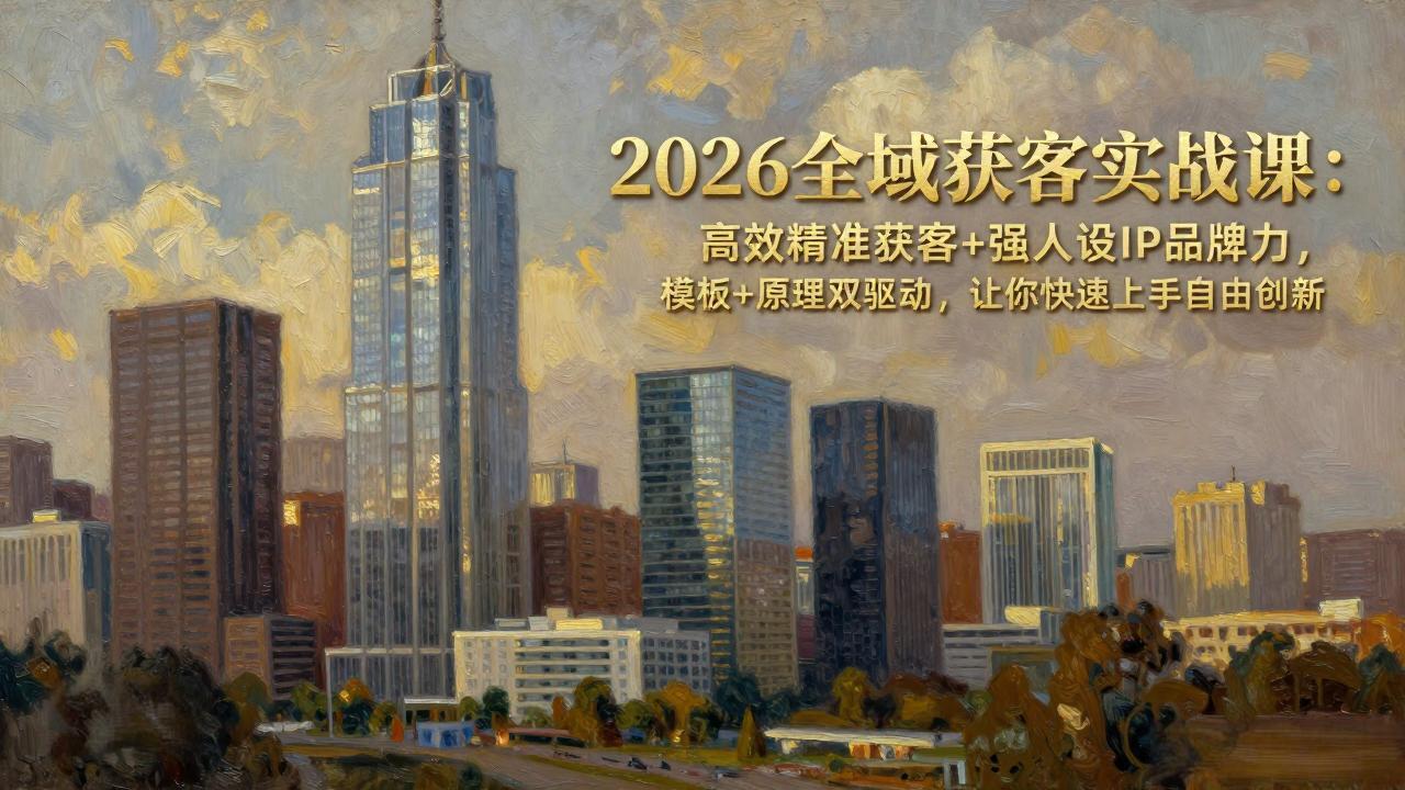 2026全域获客实战课：高效精准获客+强人设IP品牌力，模板+原理双驱动，让你快速上手自由创新-项目创薪