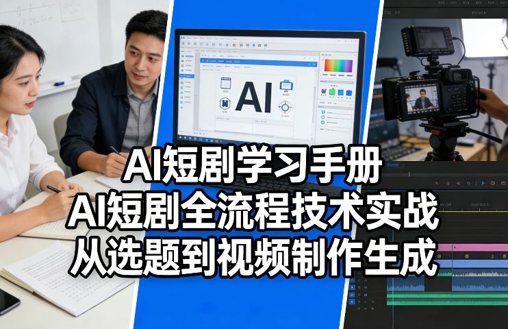 AI短剧学习手册，AI短剧全流程技术实战，从选题到视频制作生成-项目创薪