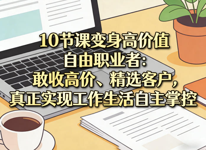 10节课变身高价值自由职业者：敢收高价、精选客户，真正实现工作生活自主掌控-项目创薪
