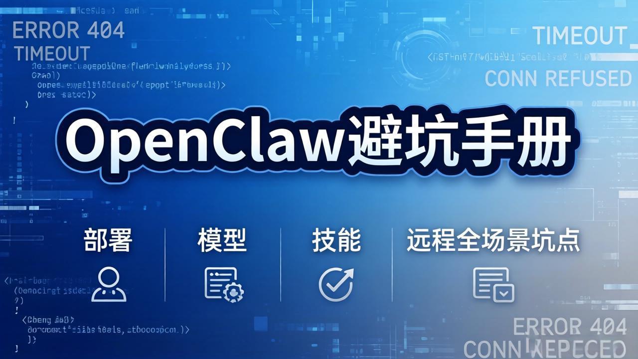 OpenClaw避坑手册：部署+模型+技能+远程全场景坑点，一次性给你说全，少走弯路-项目创薪
