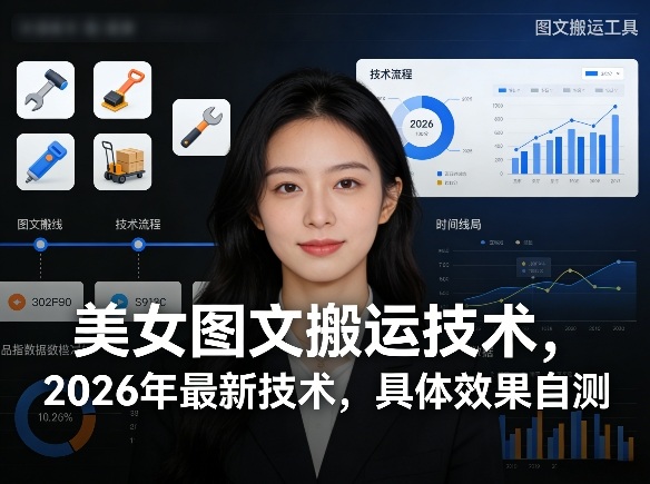 美女图文搬运技术，2026年最新技术，具体效果自测-项目创薪