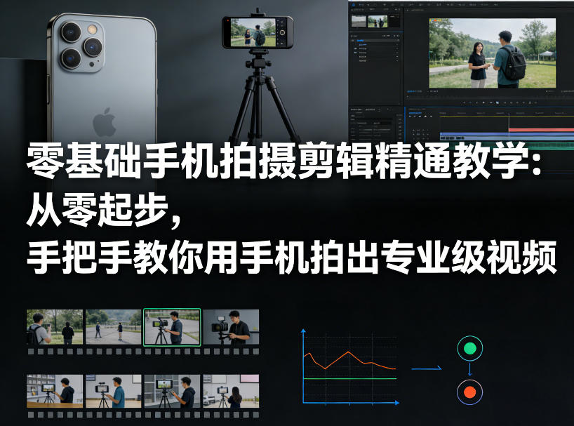 零基础手机拍摄剪辑精通教学：从零起步，手把手教你用手机拍出专业级视频-项目创薪