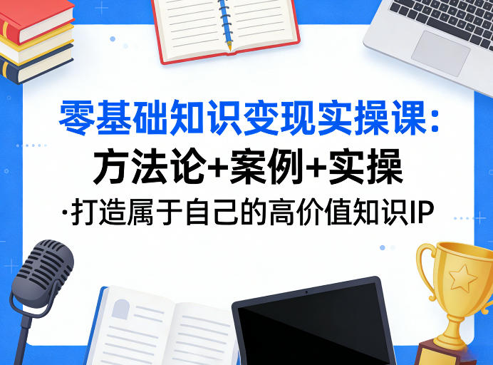 零基础知识变现实操课，方法论+案例+实操，打造属于自己的高价值知识IP-项目创薪