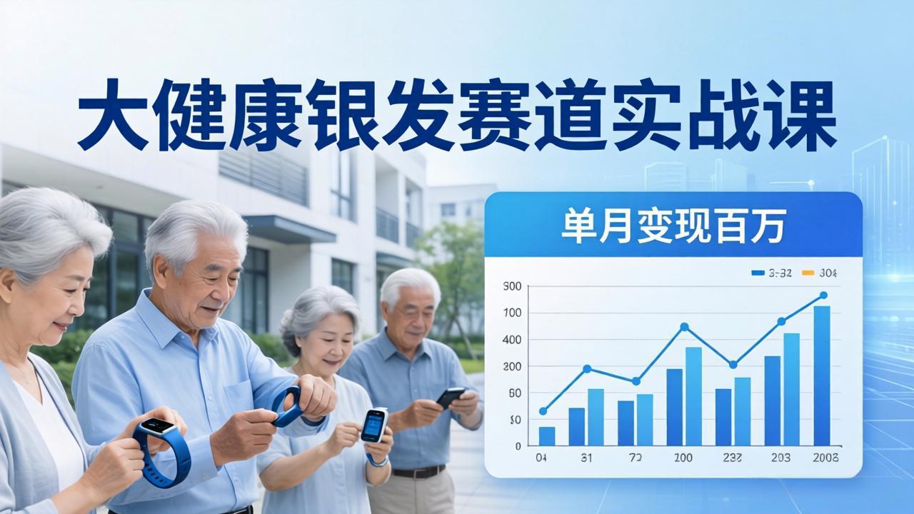 大健康银发赛道实战课：拆解视频号线索型 IP 单月变现百万逻辑，教你精准获客高效变现-项目创薪