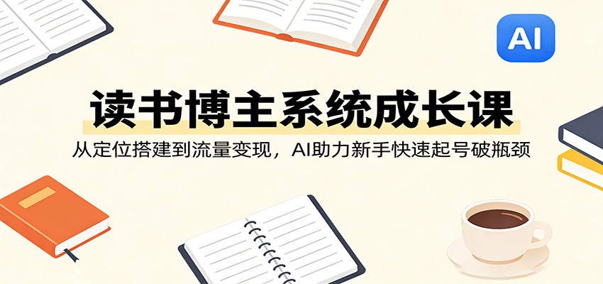 读书博主系统成长课：从定位搭建到流量变现，AI助力新手快速起号破瓶颈-项目创薪